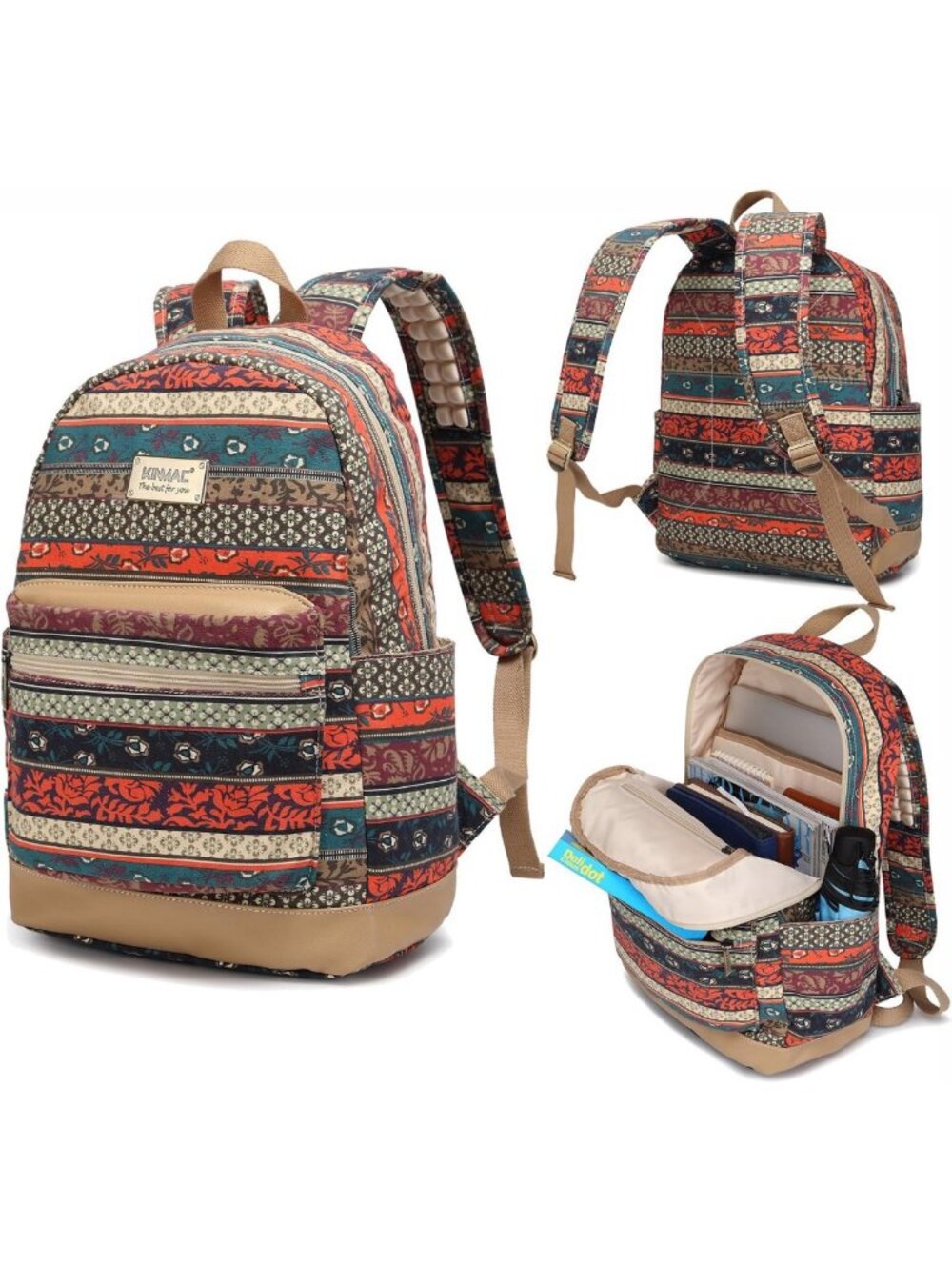 Bohemian Laptop Backpack with Cushioned Straps | Travel & Outdoor Bag for 15.6